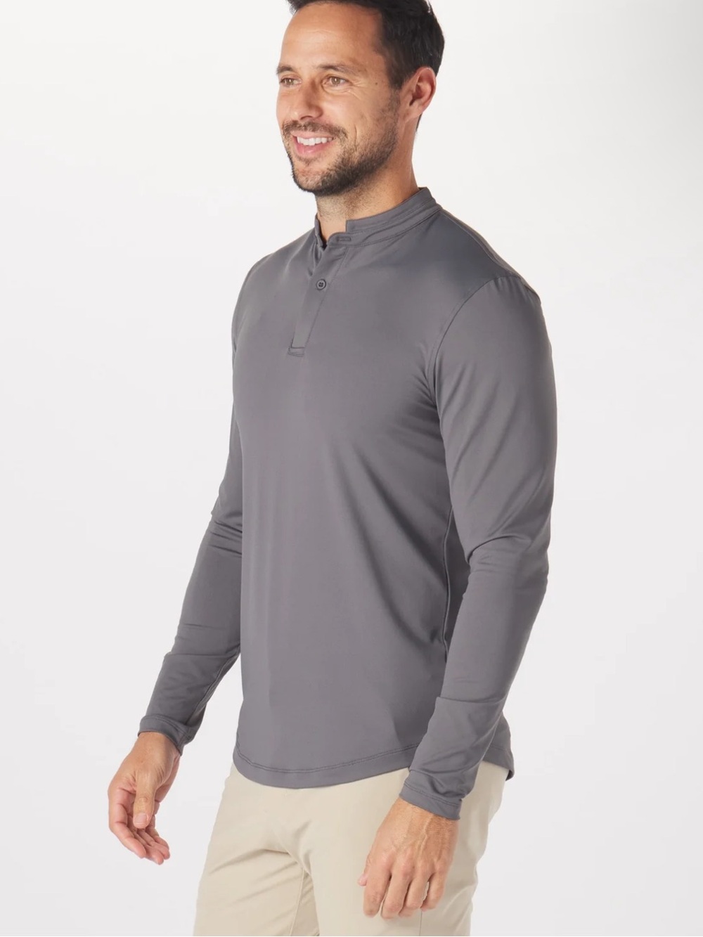 Mantra Catalyst Golf Polo Long Sleeve in Volcanic Ash